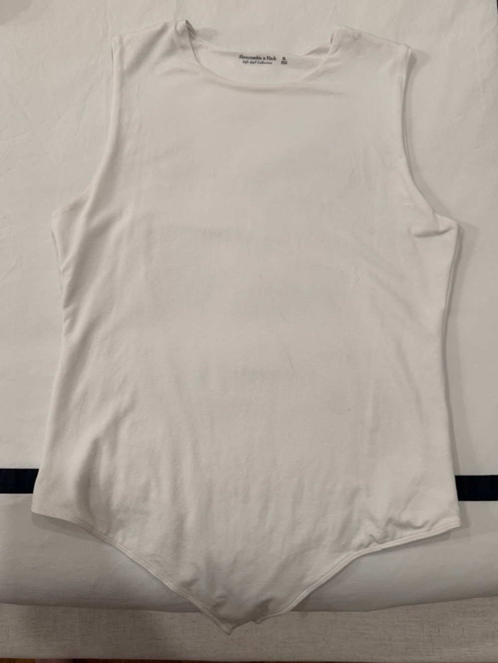 Abercrombie & Fitch White Sleeveless Crew Neck Bodysuit